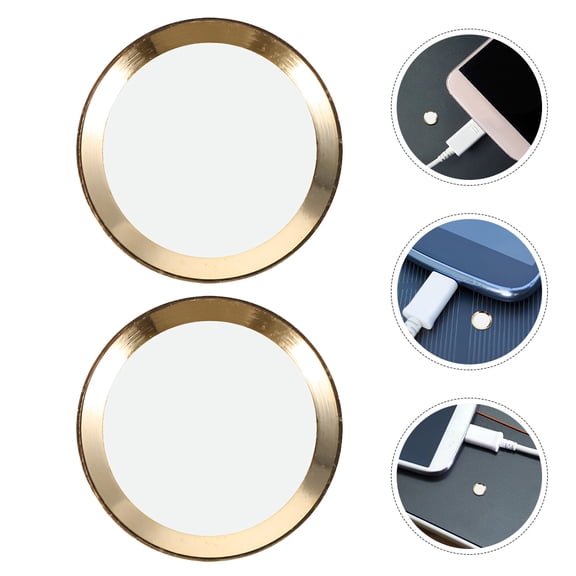 OUNONA 10Pcs Ultra Thin Phone Home Button Stickers Copper Fingerprint Protector Scratch Resistant
