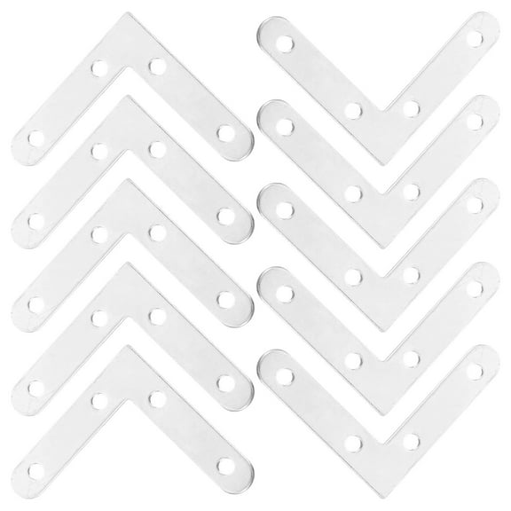 OUNONA 10Pcs Plated Silver Iron Screen Frame Corner Brackets for Window Screen Door Repair with 90 Degree Fixed Angle