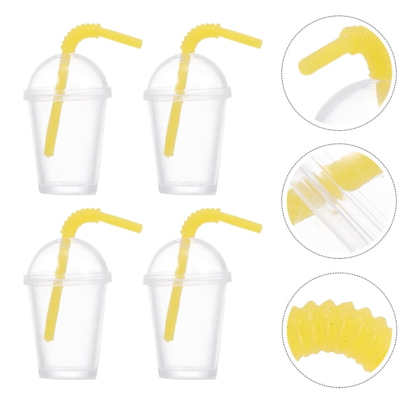 DRAFIDEEP Resin Miniature Milk Tea Cup 10Pcs 0.8x0.4x0.4In