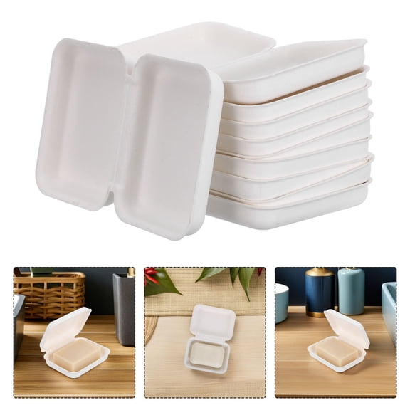OUNONA 10Pcs Minimalist White Paper Soap Packaging Box for Homemade Soap Storage