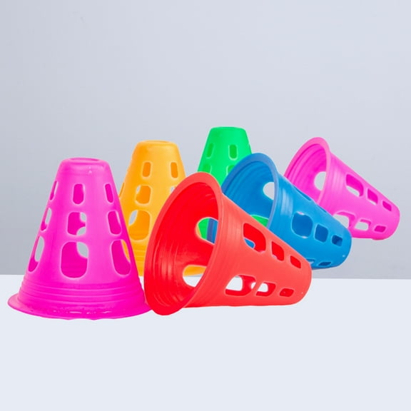 OUNONA 10Pcs Sports Training Cones Plastic in Assorted Colors for Soccer Football Basketball Drills