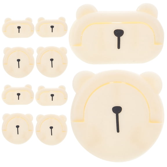 OUNONA 10-Pack Child Safety Outlet Covers, Beige Plastic Electrical Socket Protectors for Childproofing Homes