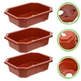 thumbnail image 1 of OUNONA 10Pcs Brown Plastic Plant Containers for Garden Balcony and Home Use, 1 of 8