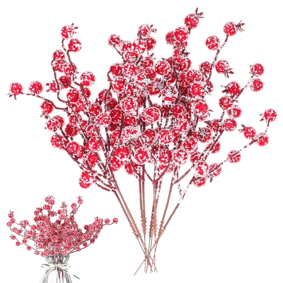 Moluckfu Artificial Bubble Branch Red Berry Stems Foam 10Pcs House Owners