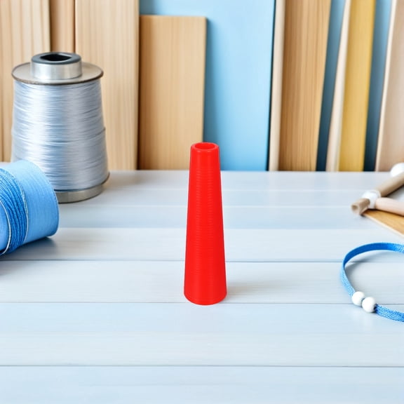 OUNONA Set of 10 Red Plastic Conical Yarn Bobbins for Thread Winding and Knitting Professionals