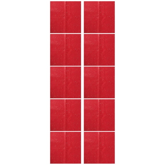 OUNONA 10Pcs Red Tissue Wrapping Paper for Holiday Presents with Vivid Transparent Foil Design