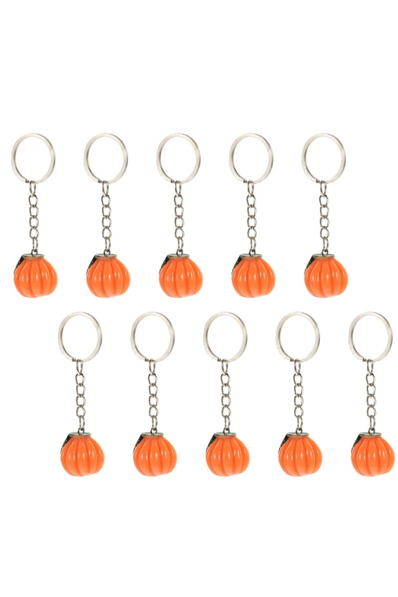 10Pcs Resin Pumpkin Charm Keychain Decorative Hanging Pendant for Festive Use