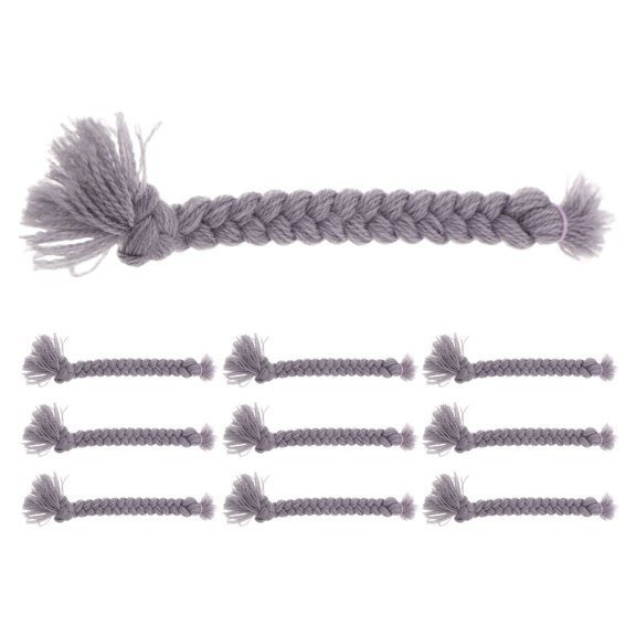 OUNONA 10Pcs Reusable Grey Faux Hair Braids for Gnome Craft Kits and Holiday Party Decorations