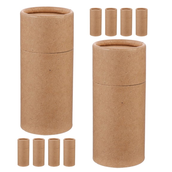 OUNONA 10Pcs Round Kraft Paper Tubes for Versatile Cosmetic Coffee and Tea Packaging