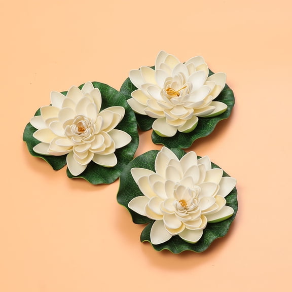 OUNONA 10Pcs Simulation Lotus Artificial Plant Green Floating Water Lily for Indoor Outdoor