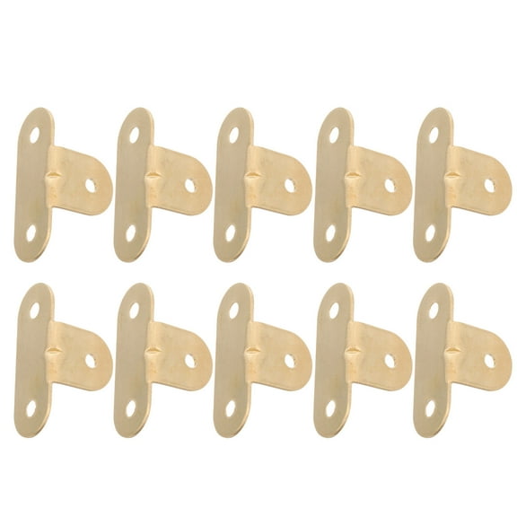 OUNONA 10Pcs Brass Corner Brace for Furniture with Thickened T Shape Bracket for Decor