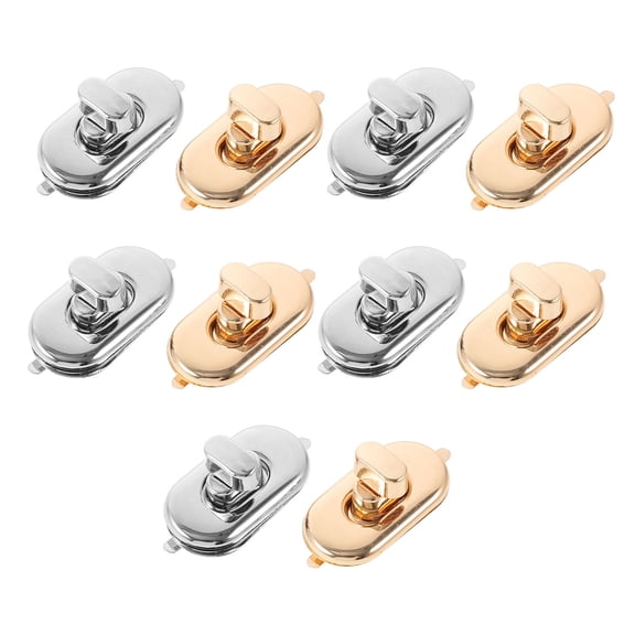 OUNONA 10-Pack Small Lightweight Metal Purse Closure Locks for Handbags, Boxes, and Craft Projects