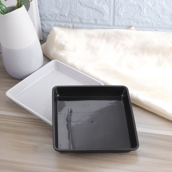OUNONA Sturdy Resin Tray for Planting Flowers Black Square Shape Perfect for Garden or Indoor Use 10PCS