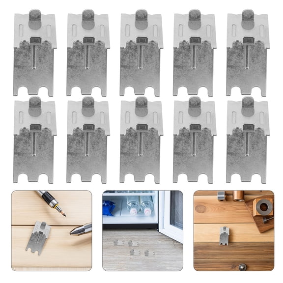 OUNONA 10Pcs Plated Silver Metal Clips for Refrigerator and Freezer Shelf Support Durable Stainless Steel