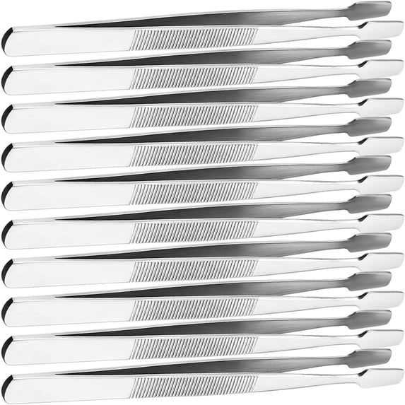 OUNONA 10Pcs Stainless Steel Stamp Tweezers with Ergonomic Design for Philately and Craft Precision
