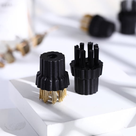 OUNONA 10-Piece Steam Cleaner Brush Set with Space-Saving Black Design for Efficient Home Cleaning and Maintenance