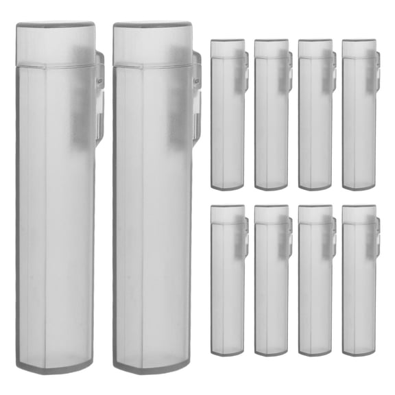 OUNONA 10Pcs Travel Toothpick Dispenser Grey Plastic Pocket Toothpick Holder for Camping and Home
