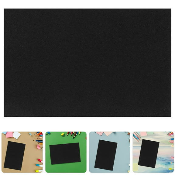 OUNONA Back to School Sandpaper for Crafts Black Sand Art Paper 10Pack