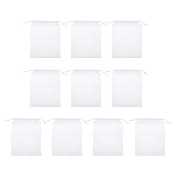 OUNONA 10Pcs White Drawstring Fishing Cloth Bag Bait Storage Non Woven Fabric Sack Attach to Shorts