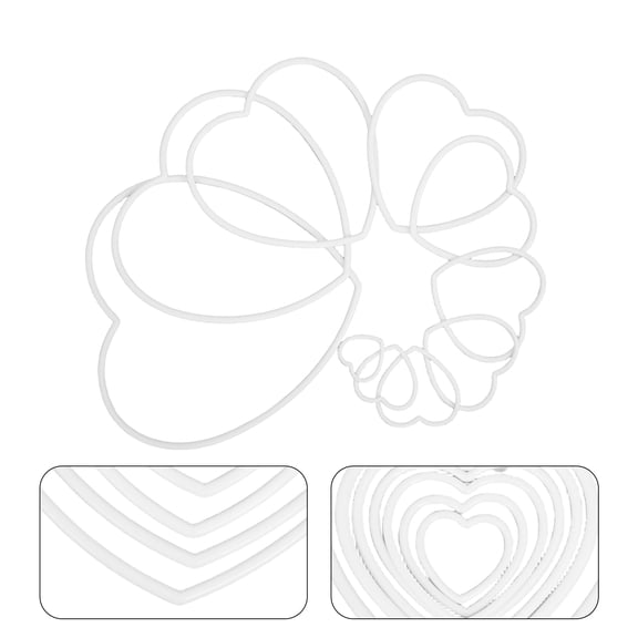 OUNONA White Plastic Heart-Shaped Hoops for Dreamcatcher Making, Floral Wreaths, and Craft Decorations