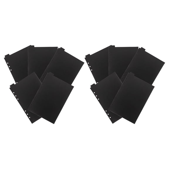 OUNONA 10Pcs Writable Black Binder Dividers for Office Filing and Fast Document Sorting