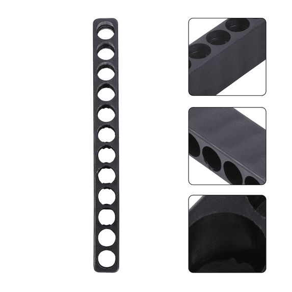 OUNONA 10Pcs Screw Bits Storage Case Holder Black Flexible Plastic Organizer for 6.35mm Screwdriver Drill Heads