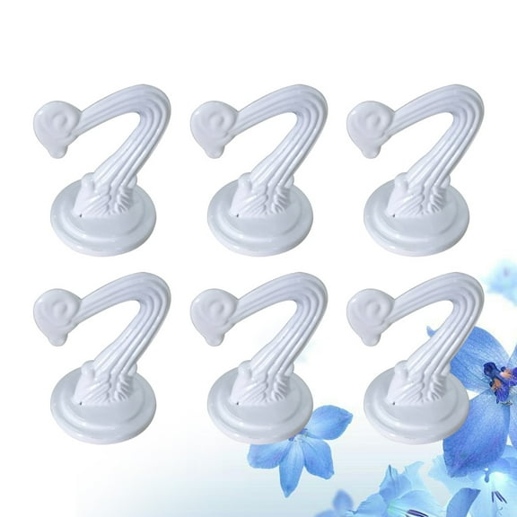 OUNONA 10 Sets Ceiling Hooks Heavy Duty Zinc Alloy Hook for Hanging Bed Netting White