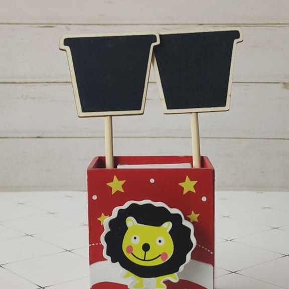 DRAFIDEEP Wood Topper Black For Plant Identification Message Board Vase Decoration 10Pcs 7.2X2.7In