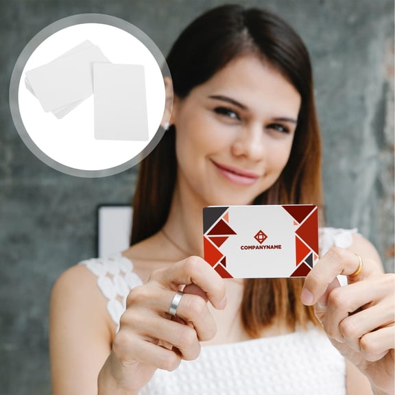 OUNONA 10Pcs White PVC Blank Credit Cards Dual Side Printable Membership Cards for Work and Craft