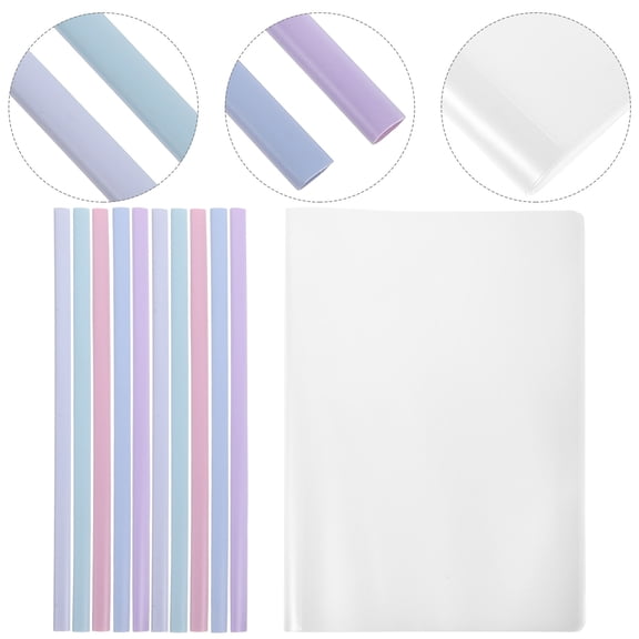 WEAVILUX Plastic Book Covers Slide Binders Transparent Files Moisture-proof 10Pcs