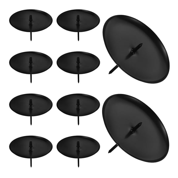OUNONA 10pcs Candlestick Holder Black Secure Candle Placement for Festive Occasions