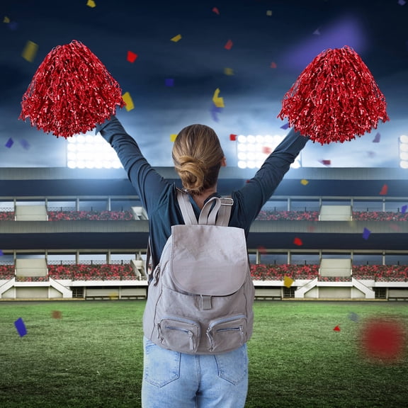 OUNONA 10pcs Cheerleading Pom Poms With Grip Cheerleader Pompoms Cheering Squad Cheering Pompoms Gymnastics Cheer Pompom Props For Sports Events