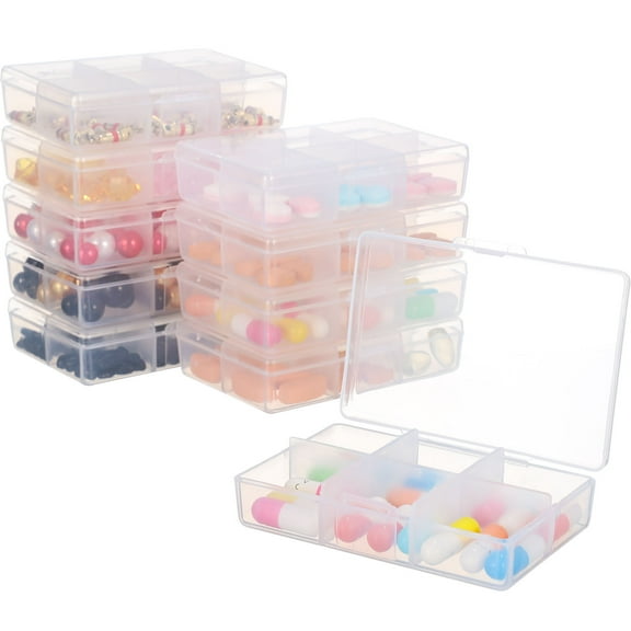 OUNONA 10-Piece Storage Organizer Boxes in Assorted Colors for Jewelry, Craft Supplies, and Small Item Organization