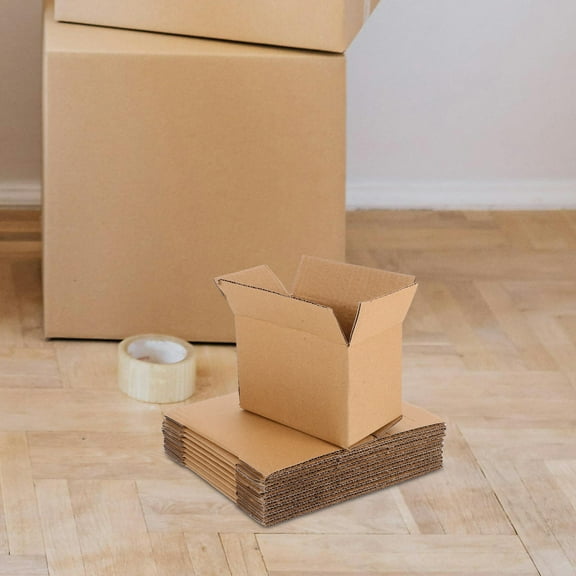 OUNONA 10pcs Corrugated Cardboard Boxes Reusable Kraft Corrugated Small Cardboard Boxes for Packaging Moving Shipping Mailing and Storage