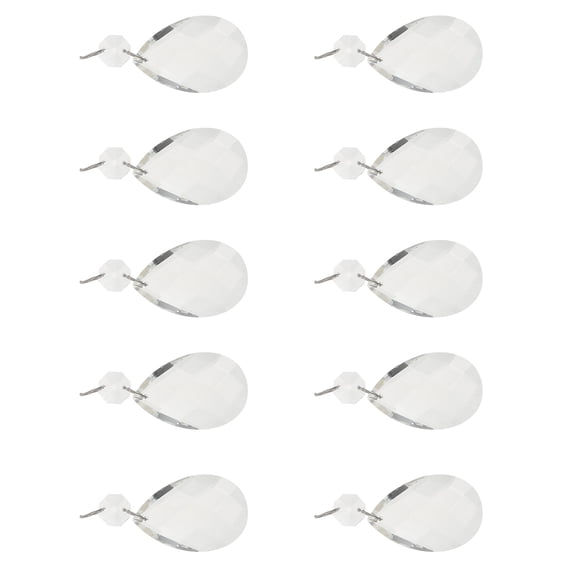 OUNONA 10pcs Crystal Decorations Chandelier Gems Hanging Ornaments Transparent White Crystal Home Decorations