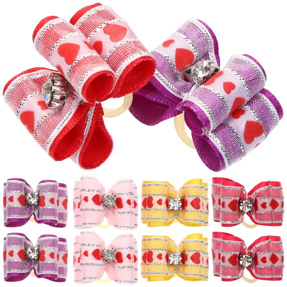 OUNONA Small Dog Hair Clips Nylon Canvas 10pcs