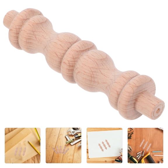 OUNONA 10pcs Diy Column European Style Wooden Carving Rustic Craft Column Wine Cabinet Small Pillar Decor For Home Bar Kitchen And Living Room