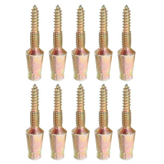 OUNONA 10pcs Golden Carbon Steel Door Hinge Security Screws Self Tapping for Home Door Installation and Repair