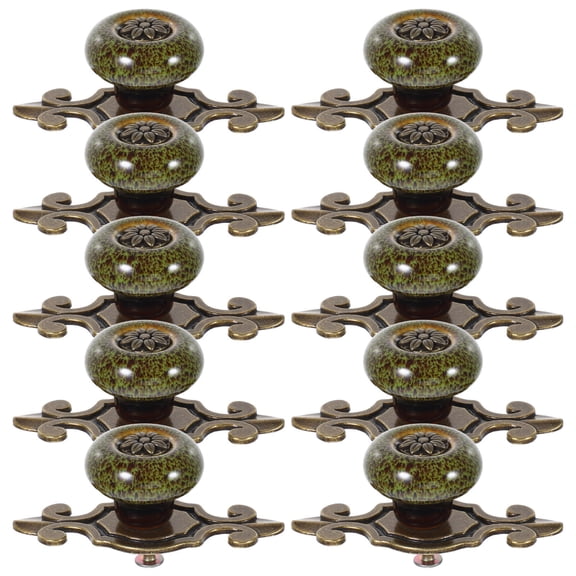 OUNONA 10pcs Green Drawer Pulls Vintage Cabinet Knobs Retro Pumpkin Cabinet Handle Decorative Flower Cabinet Knobs Unique Furniture Hardware