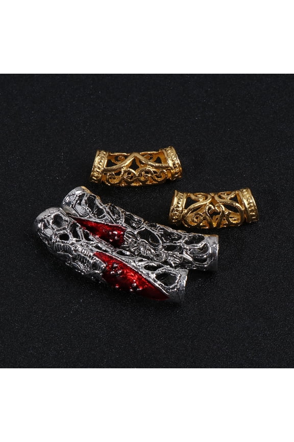 10Pcs Thin Flexible Hair Cuffs Bended Tubes for Dreadlock and Braid Styles