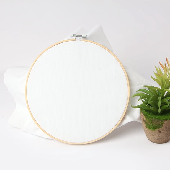 OUNONA 10pcs Light Yellow Synthetic Embroidery Hoop for DIY Craft and Cross Stitch Projects 8cm