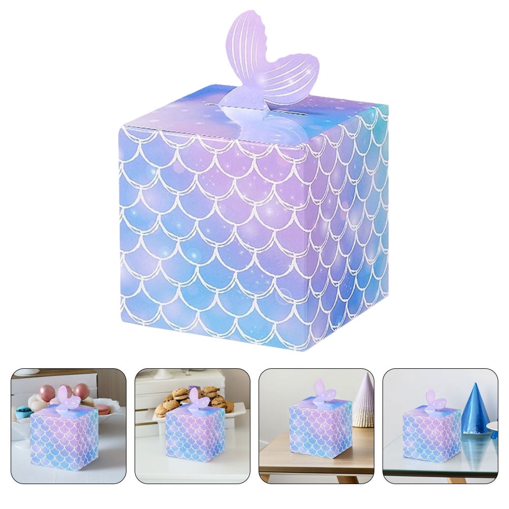 OUNONA 10pcs Mermaid Tail Paper Boxes Unique Party Favor Box 3d ...