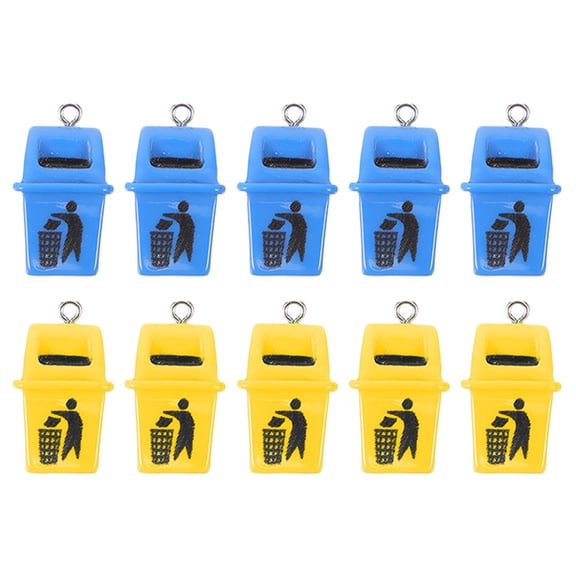 OUNONA 10pcs Mini Trash Can Charms Cute Trash Can Pendants for Jewelry Making Supplies