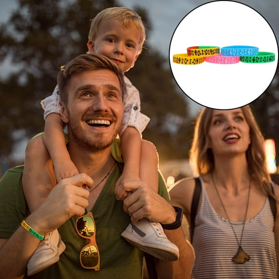 OUNONA 10Pcs Music Festival Wristbands in Silicone with Musical Syllable Notes and Assorted Colors
