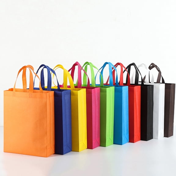 OUNONA 10pcs Non-woven Shopper Tote Bag Portable Shopping Bag Washable Gifting General Public