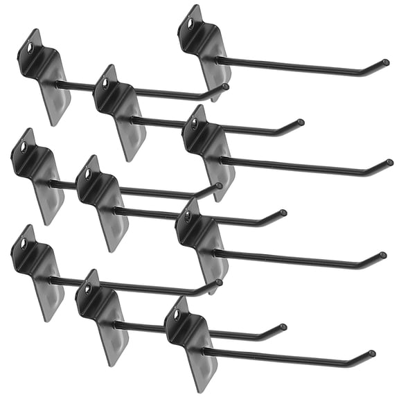 OUNONA 10pcs Metal Pegboard Hook for Storage Organization in Black Color