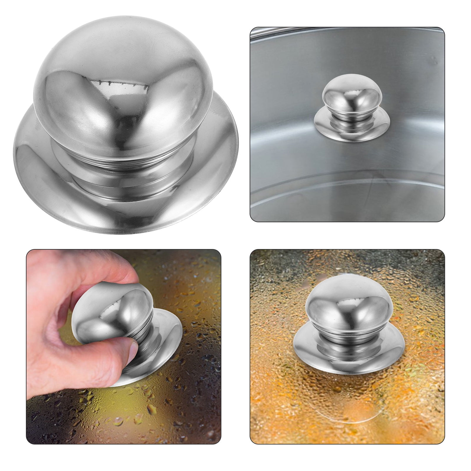 Quacc 3-Pack Universal Pot Lid Knobs Replacement Handles - Black, Fits Most Cookware Lids - View #3
