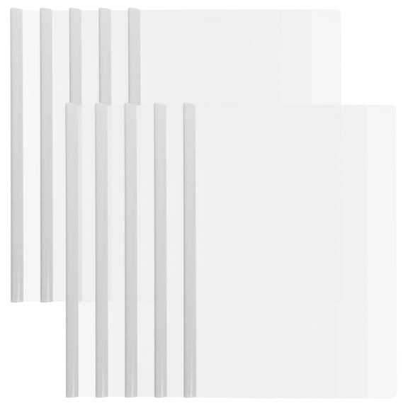 OUNONA 10pcs Report Covers with Sliding Bar Plastic Document Folders File Lever Clips Resume Covers (A4)