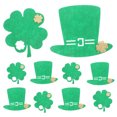 thumbnail image 1 of OUNONA 10pcs Shamrock Felt Cup Mat Hat Shaped Mug Coasters and Kitchen Table Mats St Patricks Day Favors Tabletop Coasters, 1 of 8