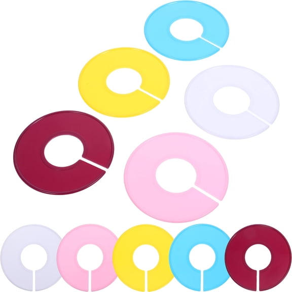 OUNONA 10pcs Yellow Plastic Clothing Hanger Size Buckles for Sewing and Individual Clothes Organization